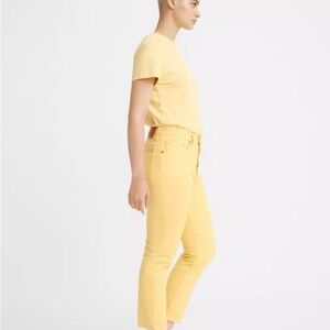 Cropped yellow original Levis 501s 27x26